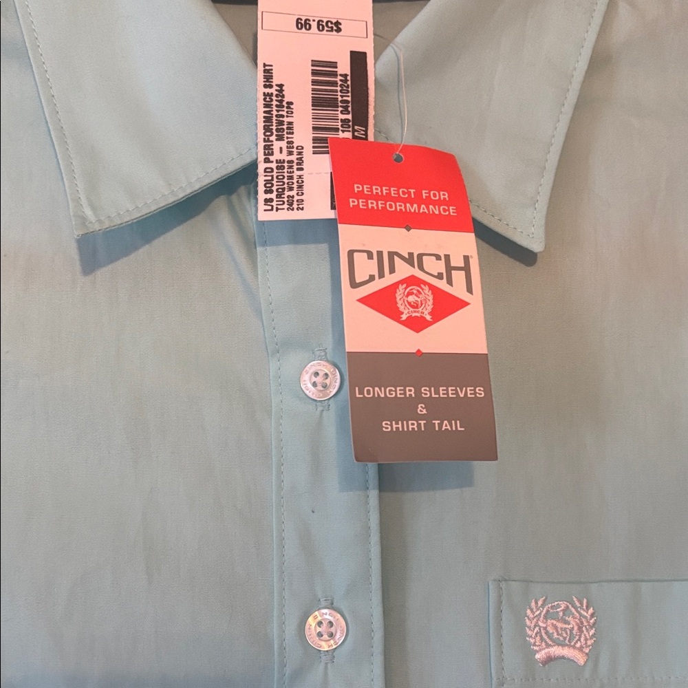 Cinch Sky Blue Long Sleeve Shirt - Picture 2 of 5
